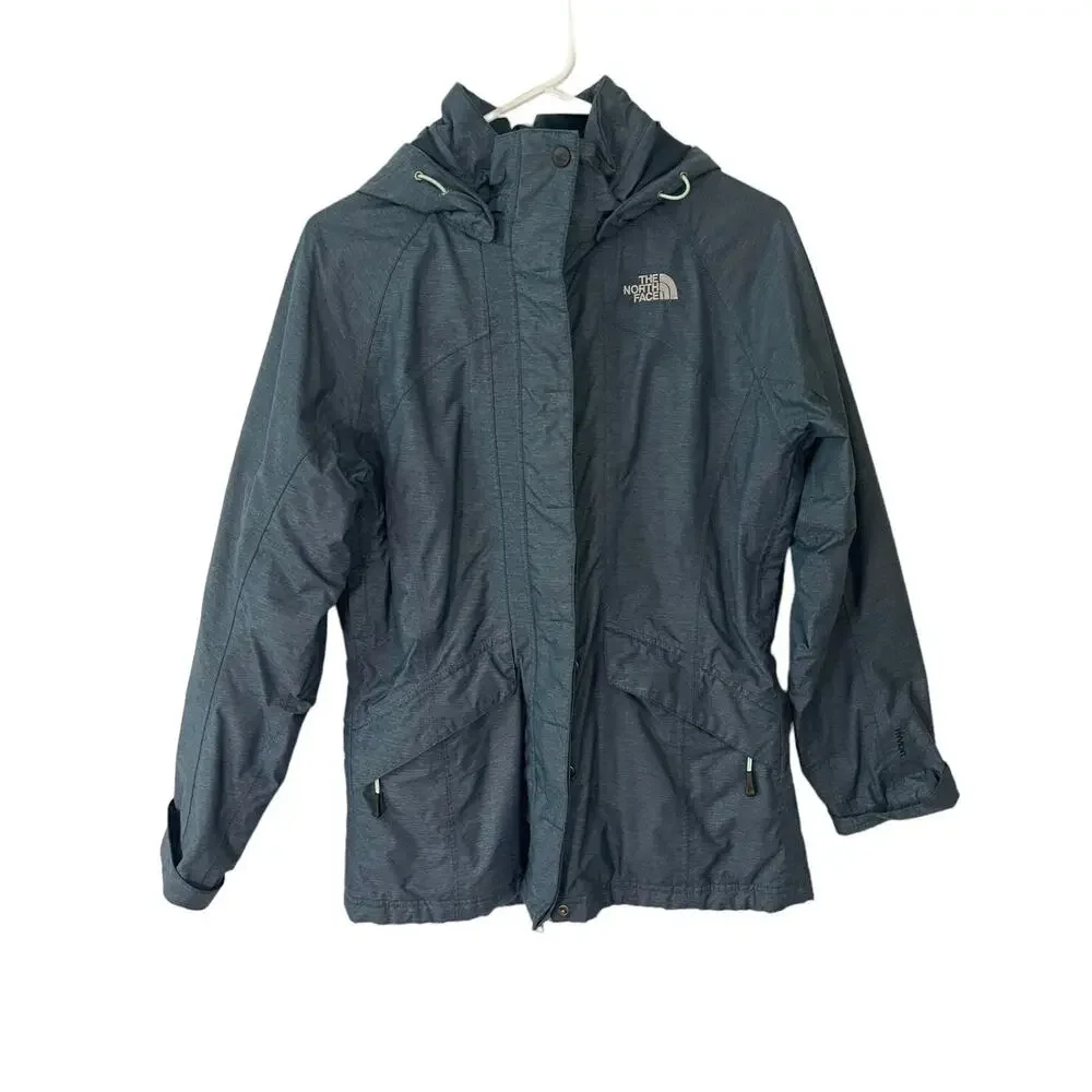 The North Face Women Blue Teal Insulated Hooded HyVent Jacket Size Small - EUC - Picture 3 of 12